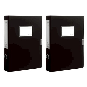 白色控的收納 保單收納資料夾 A4資料夾/1個 厚度3.5CM 黑色  2入