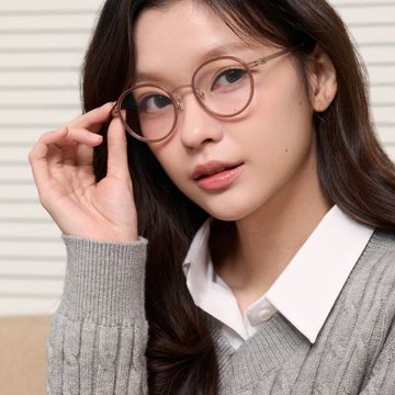 CARIN圓框光學眼鏡/透明棕#ELLE X C2