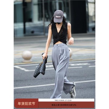 (免運)Luna7xi黑色V領無袖針織背心女夏季2025新款時尚修身顯瘦短款上衣