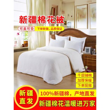 新疆棉被純棉花被子被芯棉絮單人床墊被褥子全棉春秋加厚保暖冬被