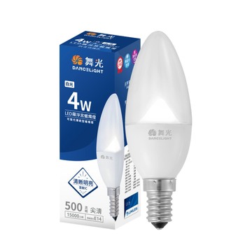 DanceLight 【4入】4W LED 羅浮宮蠟燭燈 白光 E14 尖頭清面 全電壓 燈泡