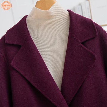 雙面呢零羊絨大衣女中長款純羊毛西裝領呢子秋冬小個子毛呢外套 鑫弘-素時衣櫥