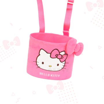 享夢城堡 居家汽車置物桶-HELLO KITTY 蝴蝶結-粉