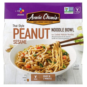 Annie Chun's, 面碗，泰式花生芝麻，淡味，8.7 盎司（246 克）