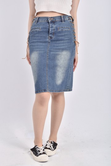 (S) e bank丹寧牛仔棉質純棉藍色長裙