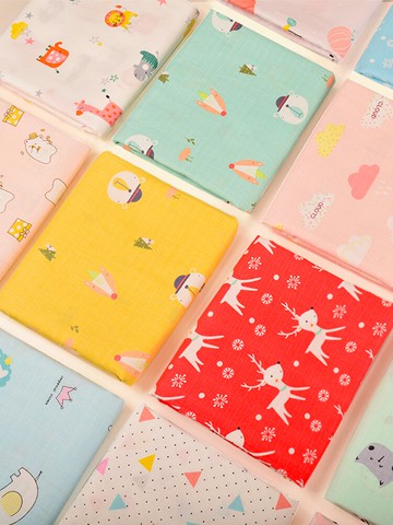 純棉雙層紗布嬰兒棉布布料卡通寶寶全棉服裝尿布浴巾床品面料清倉