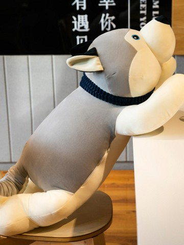 大號哈士奇公仔抱枕布娃娃可愛毛絨玩具狗女睡覺床上玩偶生日禮物（45cm以上的商品麻煩客人選擇宅配哦，謝謝）