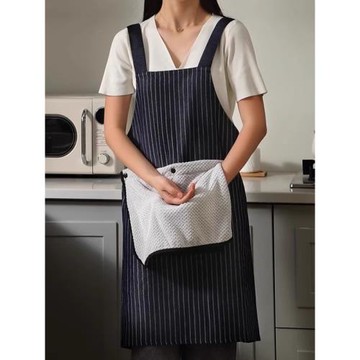 可擦手圍裙廚房家用2025新款女防油高級感年輕款做飯帶男