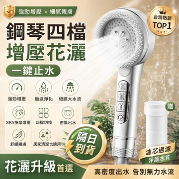 【隔日到貨】蓮蓬頭 增壓花灑 五檔噴頭 噴霧出水蓮蓬頭 過濾淋浴花灑 SPA按摩浴室噴頭 蓮蓬花灑頭 過濾花灑