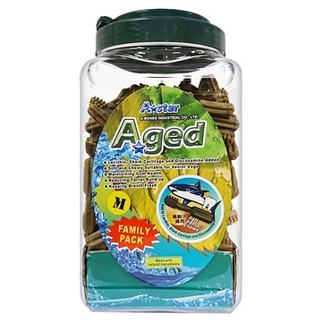 A star Aged雙刷高齡犬用潔牙骨 M  原味  1.1kg  1桶