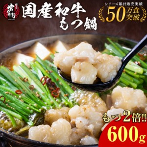 もつ鍋 国産和牛もつ鍋 もつ2倍600g超大盛り（3~4人前）６種の味  送料無料 もつ鍋 もつ鍋セット ホルモン モツ鍋 牛もつ鍋  もつ 牛肉