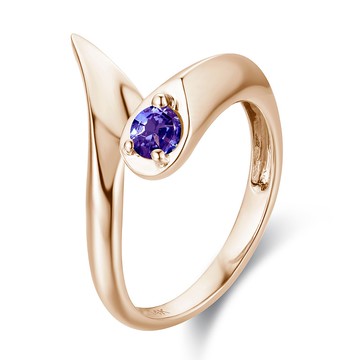 坦桑石訂婚戒指-14k黃金另類求婚戒指-哥特植物結婚戒指-環繞戒指