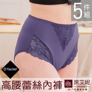 席艾妮 SHIANEY 現貨 台灣製 女內褲 Tactel纖維女內褲 柔軟透氣 高腰蕾絲褲 三角褲 5件組