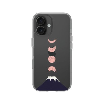 iPhone 16 Clear Case（相機按鈕） 透明 - ilovedoodle (Lim Heng Swee) - Cat Landscape - 月光倒影