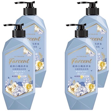 Farcent 花仙子 藍鈴白桃香水白泥淨化沐浴乳  1kg  4瓶
