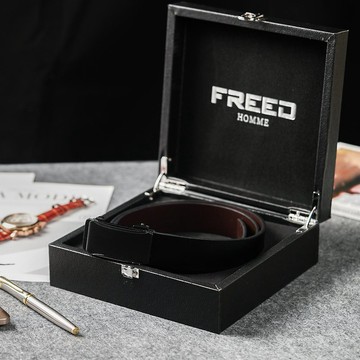 【FREED】極簡霧黑真皮皮帶 皮革 送禮推薦