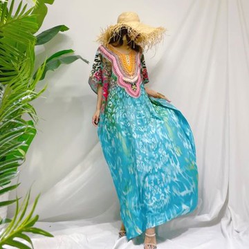 2025年春夏季新款甜美拖地長裙連衣裙泰國海南云南寬松海邊沙灘裙
