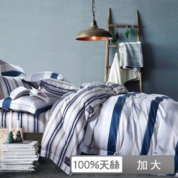 貝兒居家寢飾生活館 100%天絲七件式兩用被床罩組 加大雙人 夏闌