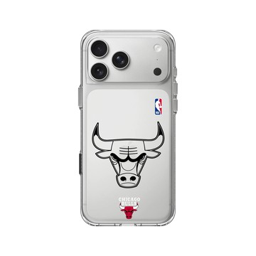 iPhone 17 Pro Max Clear Case（相機按鈕） 透明 - NBA - B&W-芝加哥公牛 Chicago Bulls B&W - Light