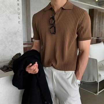 【優選好物】翻領polo衫男短袖韓版寬鬆冰絲T恤夏季潮牌休閒翻領時尚男士短袖polo韓版冰絲新款POLO夏季休閒純色修身