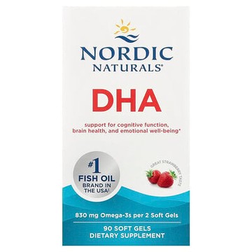 Nordic Naturals, DHA，草莓味，90 粒軟膠囊