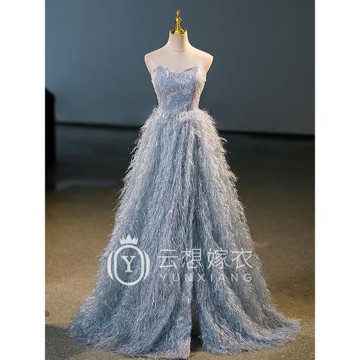 美聲獨唱藝考晚禮服裙女輕奢小眾高端演出服主持人法式公主成人禮