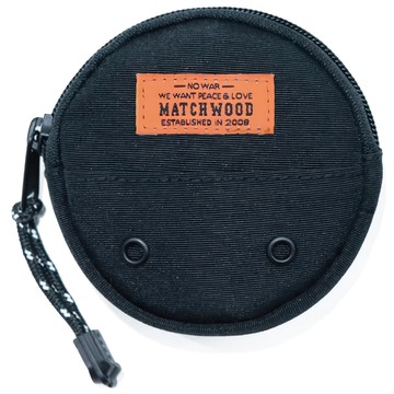 Matchwood Donuts 圓形零錢包 黑色 尼龍帆布 YKK拉鍊  10 x 2cm