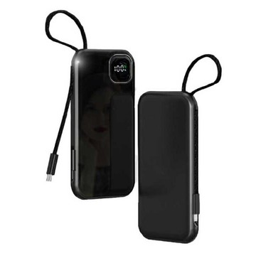 薄 遠行者10000mAh超薄行動電源 自帶apple線材 typec充電 黑 TOPSKY-X