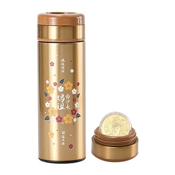 Hiromimi 白沙屯媽祖招財錢母保溫瓶 350ML  金色  1個