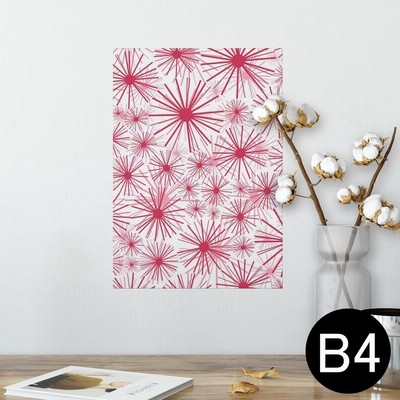 ポスター ウォールステッカー シール式 257×364mm B4 写真 壁 インテリア おしゃれ wall sticker poster フラワー　花　赤 010342