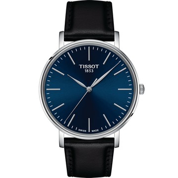 TISSOT Everytime 經典雋永時尚錶-T1434101604100/藍X黑色 40mm