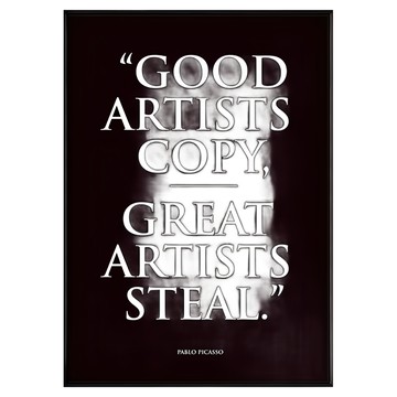 Boluo 菠蘿選畫所 偉大的藝術家偷竊II掛畫  30 x 40cm  黑色