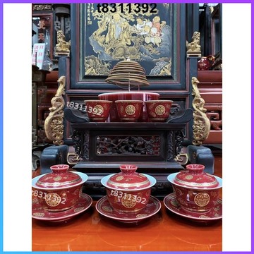 ✨台灣出貨✨紅色藍色壽字蓋杯宴王用品 神明用品 香案 廟會用品