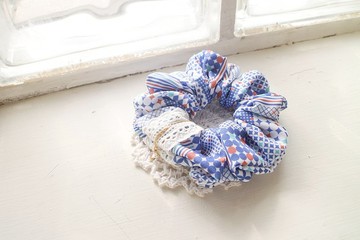 方和圓的20種相遇－靛藍－手作 大腸圈 髮圈