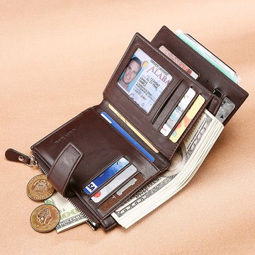Bag House👜 錢包男短款多功能學生豎款拉鏈錢夾駕駛證卡包一體皮夾高檔零錢包