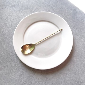 雫 水滴形黃銅湯匙