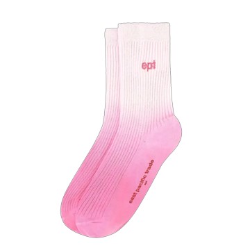 韓國 ept 漸層 LOGO 中筒襪 粉 - S/M