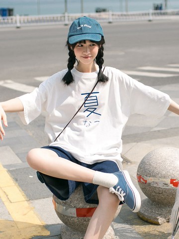 免運 夏天韓風女裝 100%純棉 寬鬆上衣 短袖t恤女 oversize 大碼短袖上衣 落肩短t 顯瘦t 2910