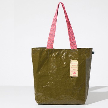 Miyansol韓國皺皺托特包(長背帶)-N.橄欖櫻桃 防水輕量通勤款