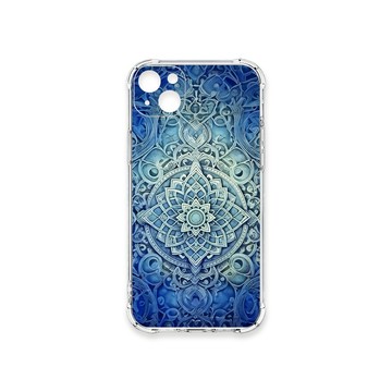 iPhone 14 Plus 殼 TRON IPhone 14 PLUS 藍色漸層印度Henna幸運祝福圖騰 四角防摔殼 手機殼