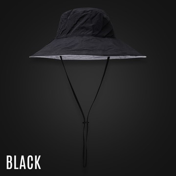 【蒂巴蕾】防水快乾防曬帽 UPF50-摺疊 黑色