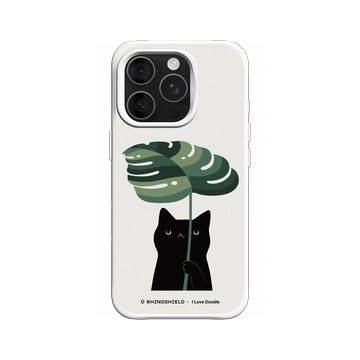 iPhone 16 Pro SolidX 白 - ilovedoodle (Lim Heng Swee) - Cat and Plant - Umbrella