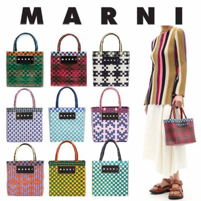 新作 MARNI MARKET マルニ マーケット コットンジャージーハンドル 