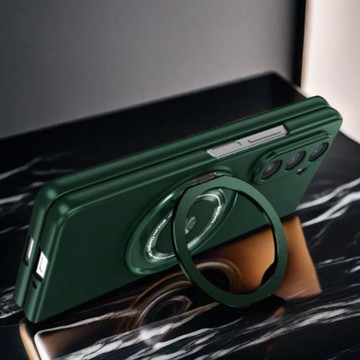 磁吸支架適用三星Zfold5手機殼w24新款zflod4高級FOLD7純色w2024啞光z5磨砂z4折疊心系天下galaxyzfold6綠色3