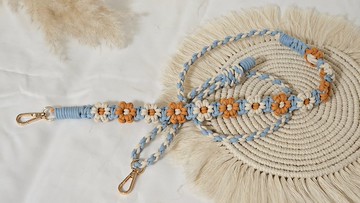 可調式雙色小花手機掛繩、手機背帶、顏色客製化  / 客製化.交換