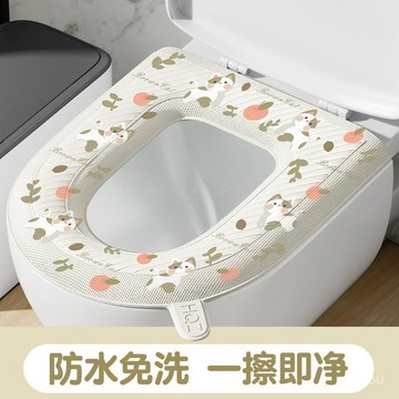 🚽【EVA防水馬桶坐墊】四季通用➤粘貼式可水洗✅家用廁所坐便圈套✨防黴防滑臺灣出貨 2VWW
