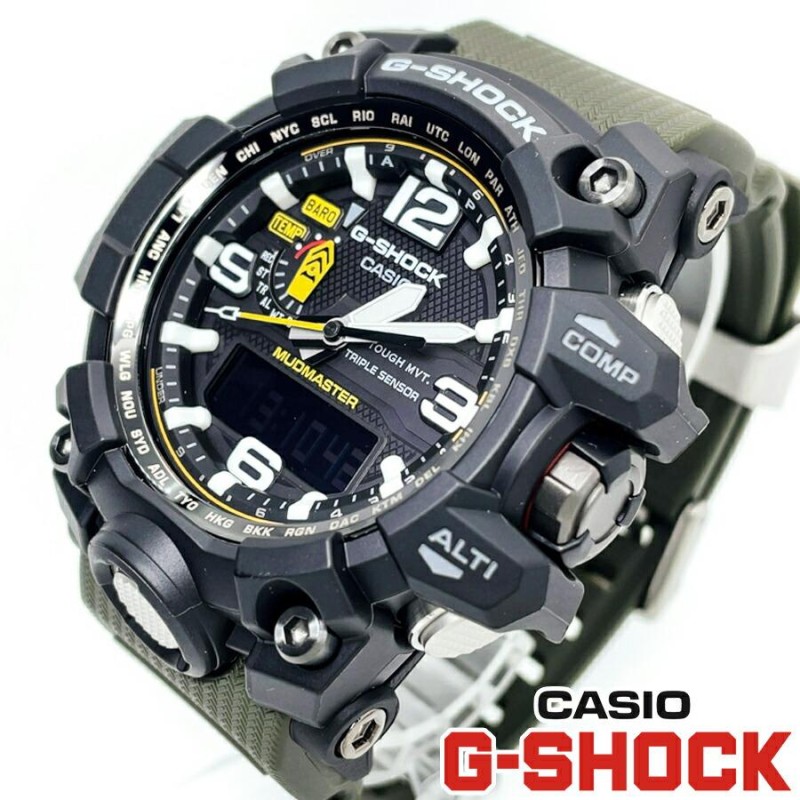 送料無料 CASIO カシオG-SHOCK Newモデル マッドマスター 電波ソーラー ブラック メンズ カーキ アナデジ ウレタンベルト GWG- 1000-1A3 MUDMASTER | LINEショッピング