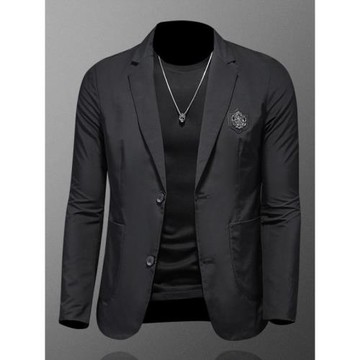 歐洲站西裝外套男2025春夏新款韓版潮流黑色青年休閑純色薄款西服