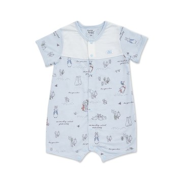 悠遊兔短袖兔裝(天絲洞感提花布)