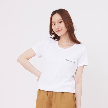 100% me 短袖 蜜桃棉 女T 白色